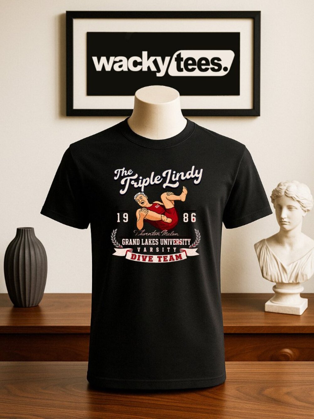 The Triple Lindy Grand Lakes University Dive Team Funny Style Graphic Tee Shirt
